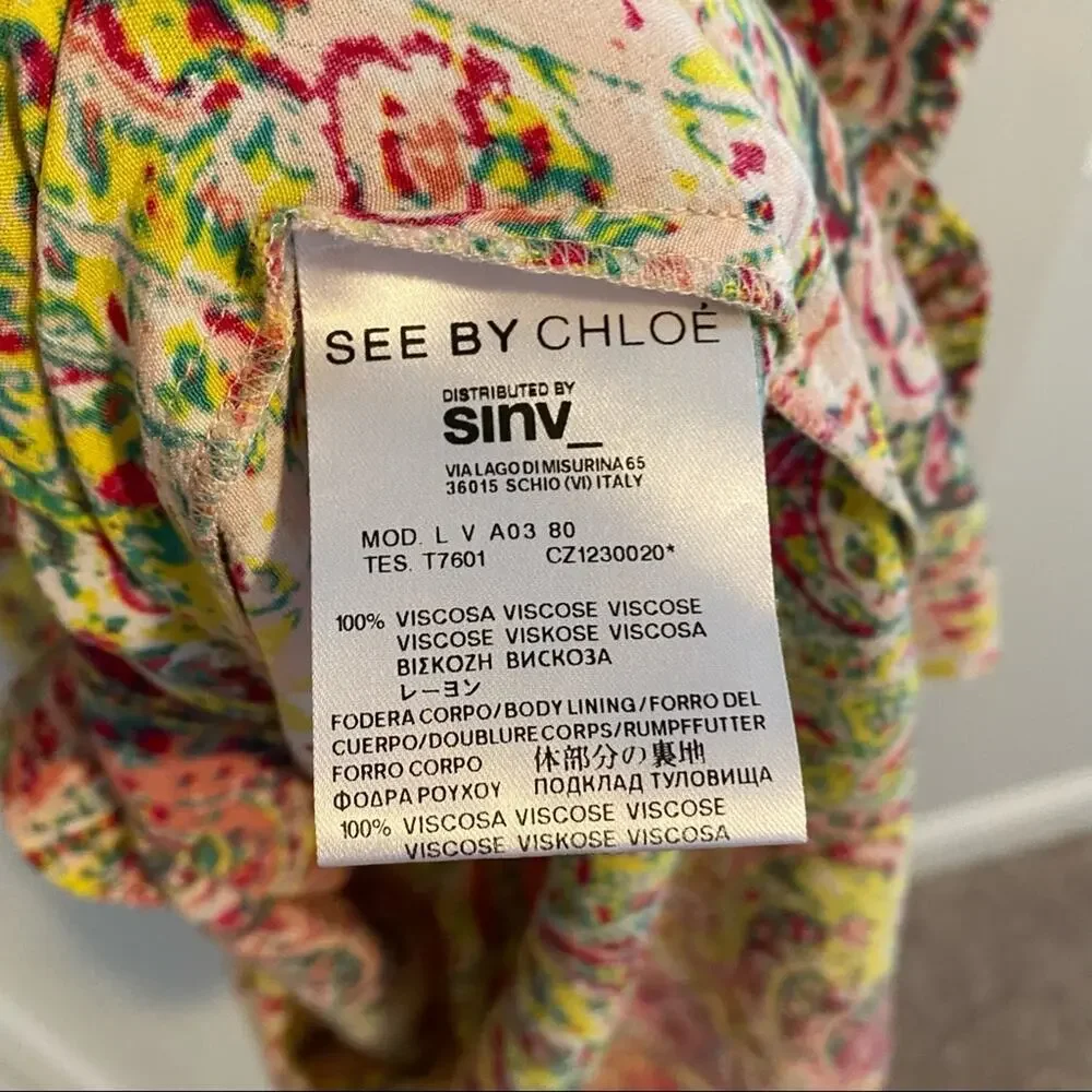 See by Chloe Yellow Pink Kaleidoscope Mini Dress 8